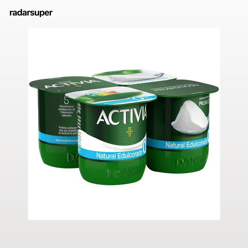 Bífidus probiótico Activia desnatado 0% materia grasa pack 4 natural edulcorado