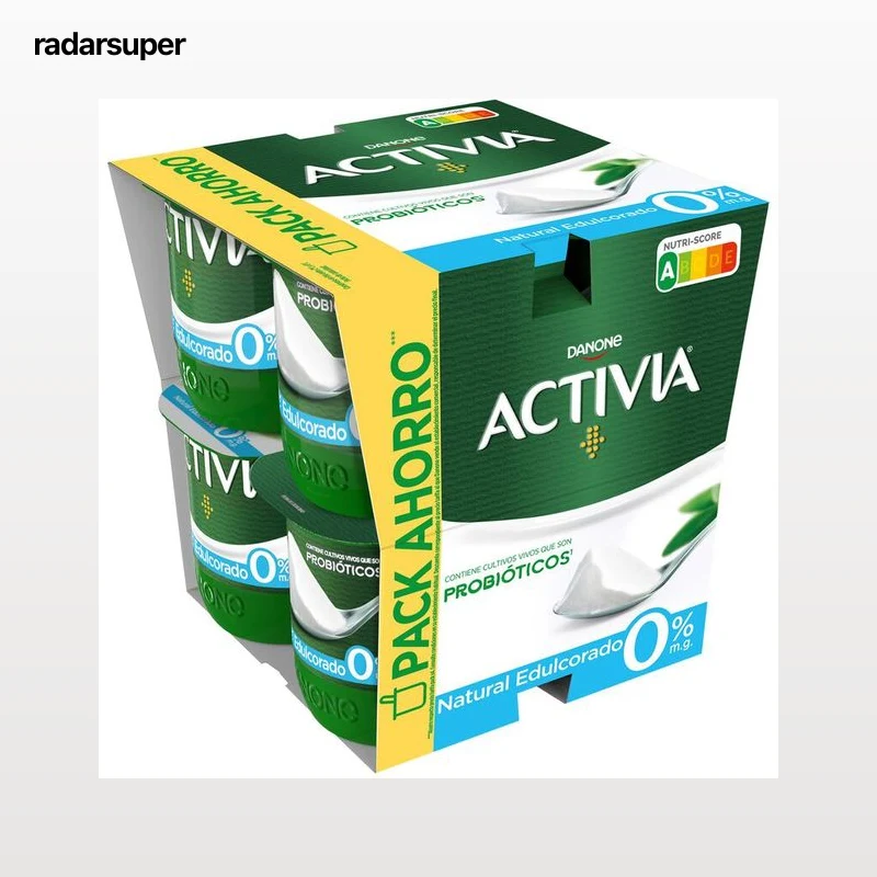 Bífidus probiótico Activia desnatado 0% materia grasa pack 8 natural edulcorado