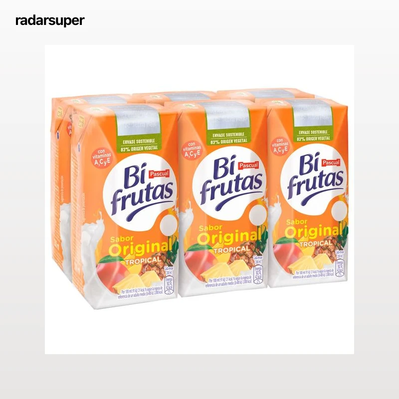 BIFRUTAS Leche con zumo de frutas tropicales 6 uds. x 200 ml