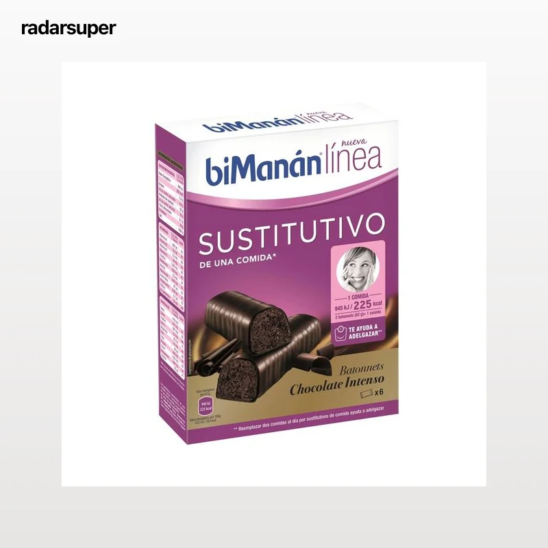 BIMANÁN Barritas de chocolate intenso (sustitutivo de una comida) BIMANÁN Línea 186 g.