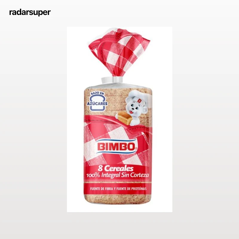 Bimbo 8 Cereales 100% Integral Sin Corteza 450g