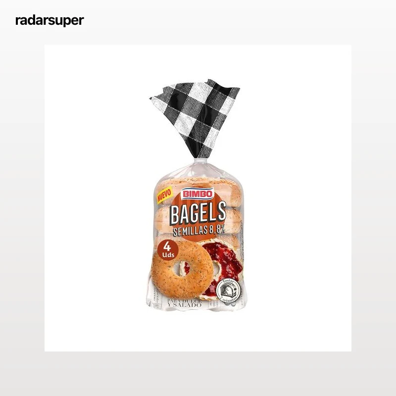 BIMBO Bagels con semillas (pan redondo) 4 uds. 300 g.