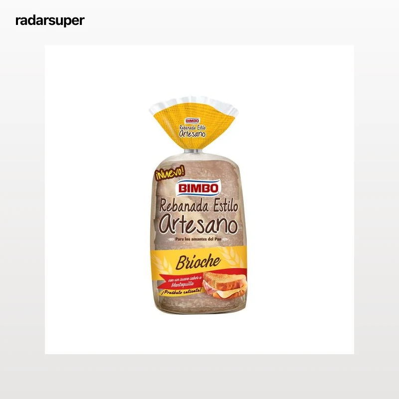 BIMBO Pan brioche, rebanadas estilo artesanas, con suave sabor a mantequilla 550 g.