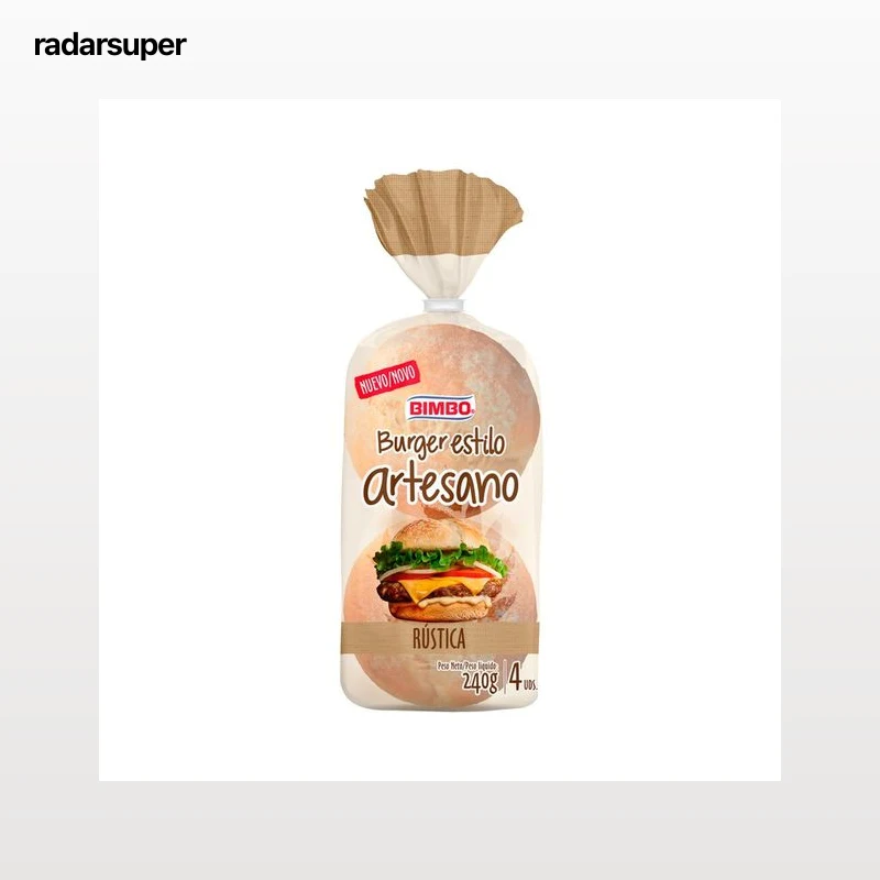 BIMBO Pan hamburguesa artesano rústica 4 uds 240 g.