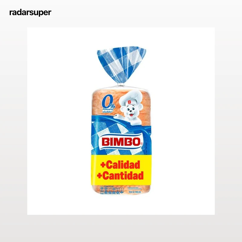 BIMBO Pan de molde blanco con corteza, sin azúcares añadidos 430 g.