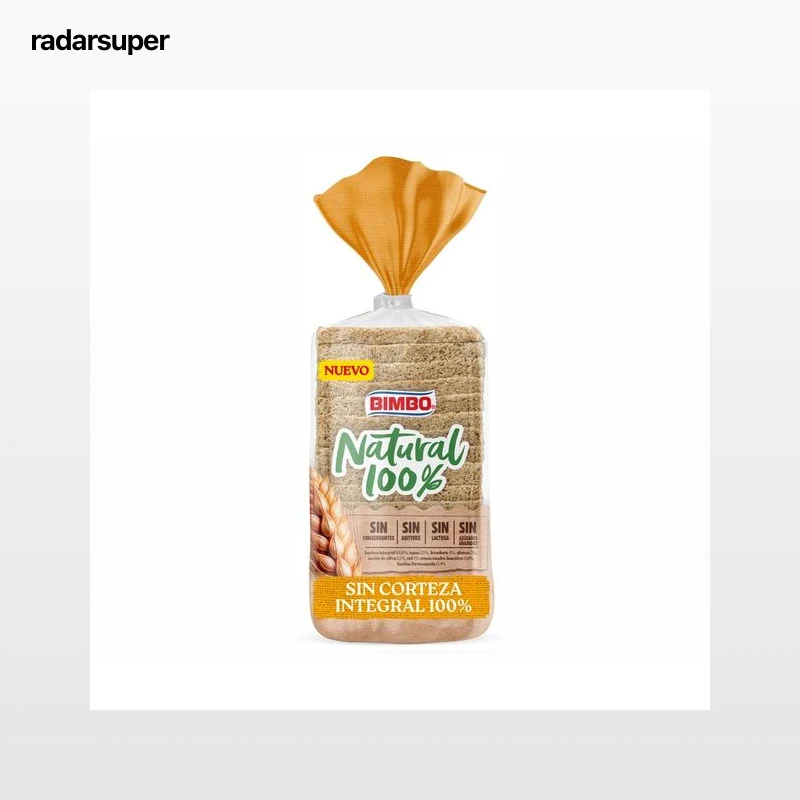 BIMBO Pan de molde sin corteza integral 450 g.