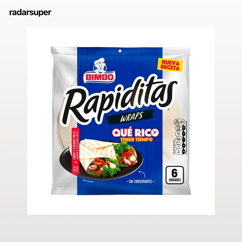 BIMBO Rapiditas Tortitas de harina, bases de creps roll"s de 6 uds. 240 g.