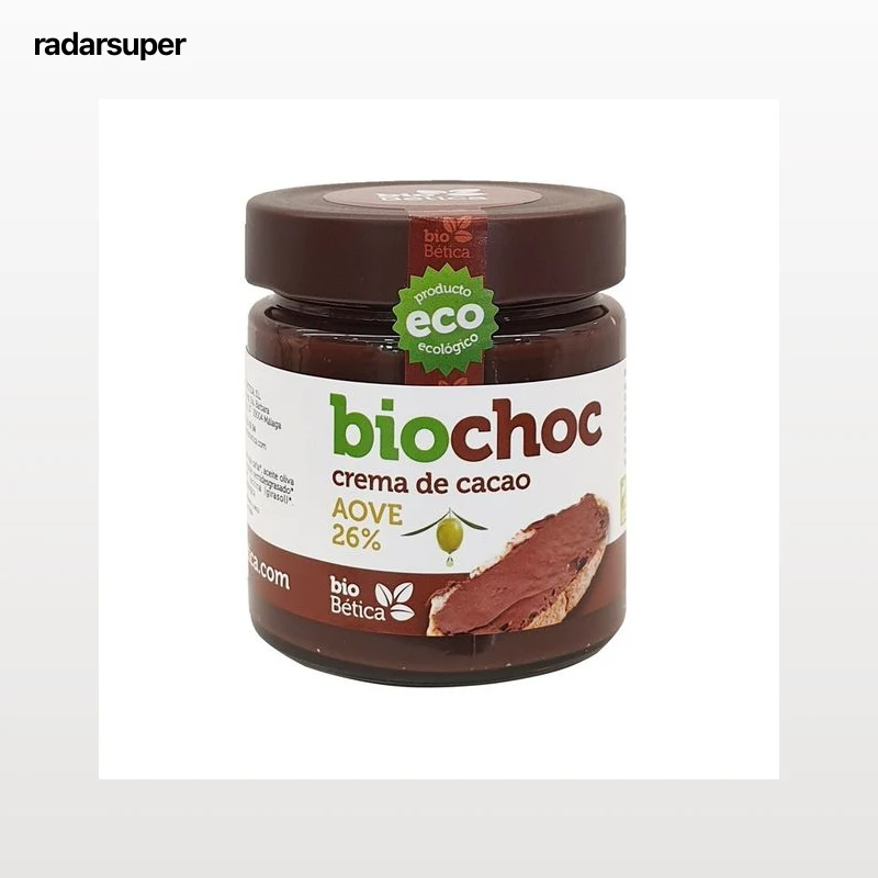 BIOCHOC Crema de cacao, 36 % aceite oliva virgen extra ecológica 200 g.