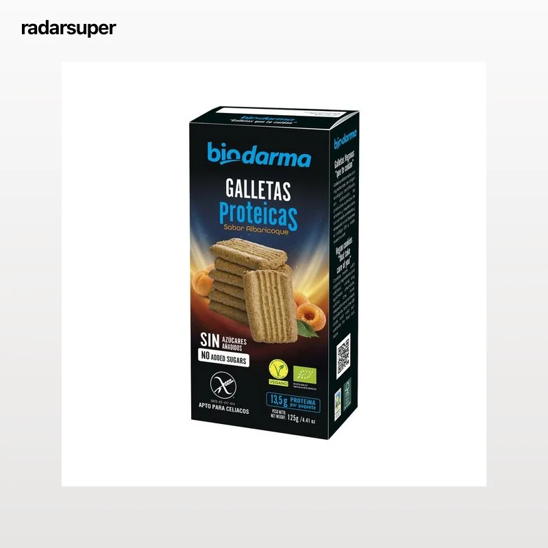 BIODARMA Galletas proteínas con sabor albaricoque sin gluten 125 g.