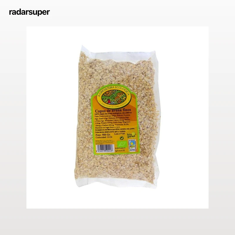 BIOGORET Cereales de fibra con copos de avena ecológicos BIOGORET 500 gr,