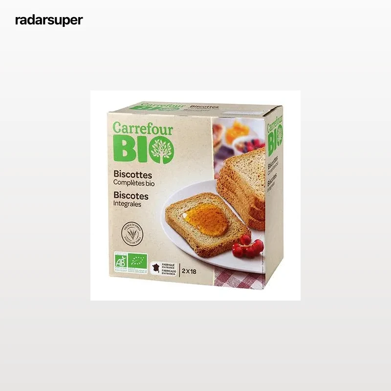 Biscottes integrales ecológicos Carrefour Bio 300 g.