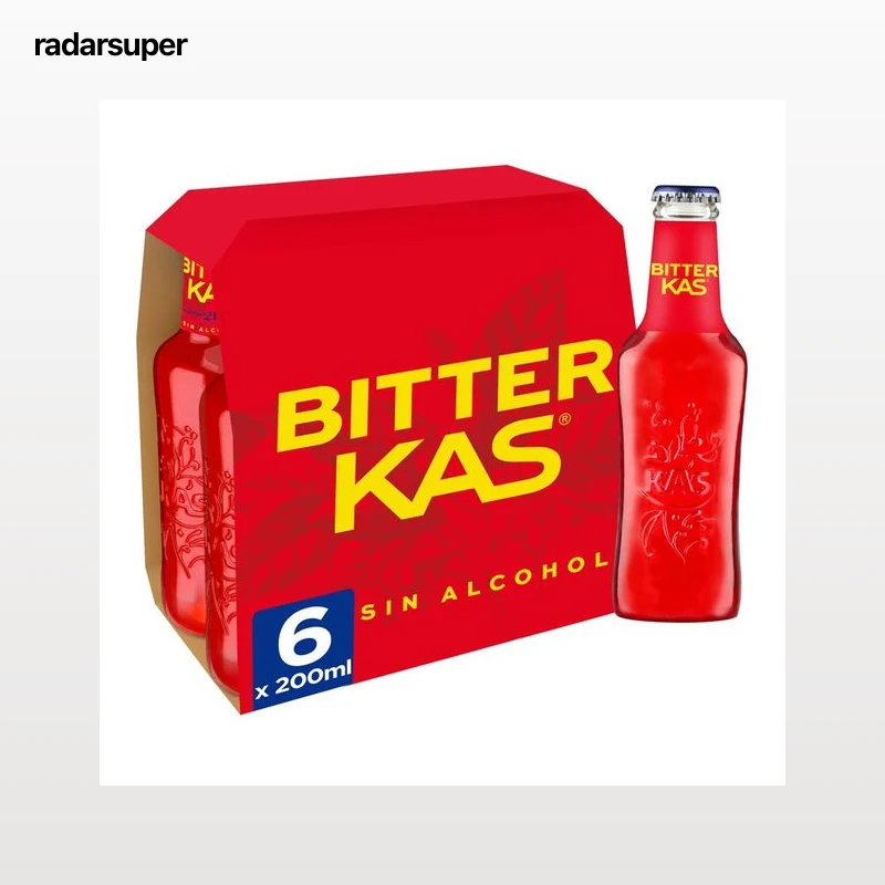 BITTER KAS Bitter sin alcohol botella en pack de 6 uds. de 200 ml.