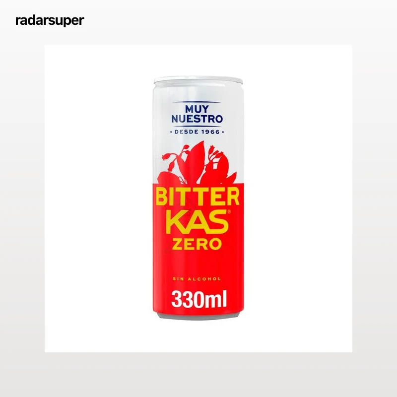 BITTER KAS Zero  Bitter sin azúcar y sin alcohol lata 330 ml.