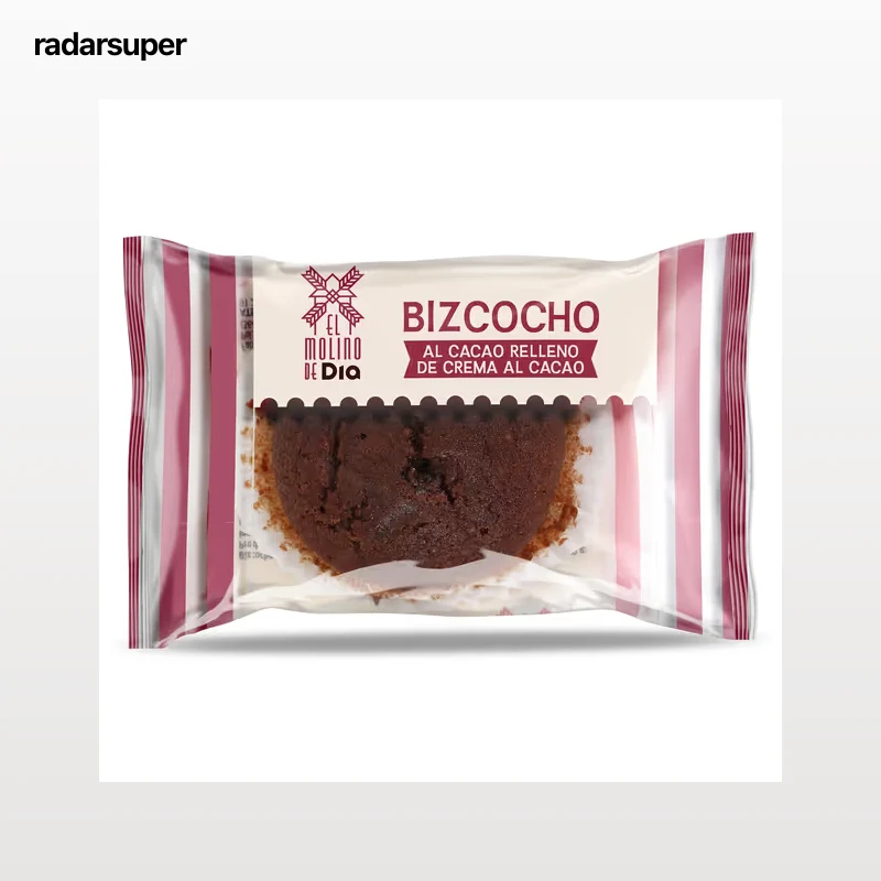 Bizcocho al cacao relleno de cacao El molino de Dia 50 g