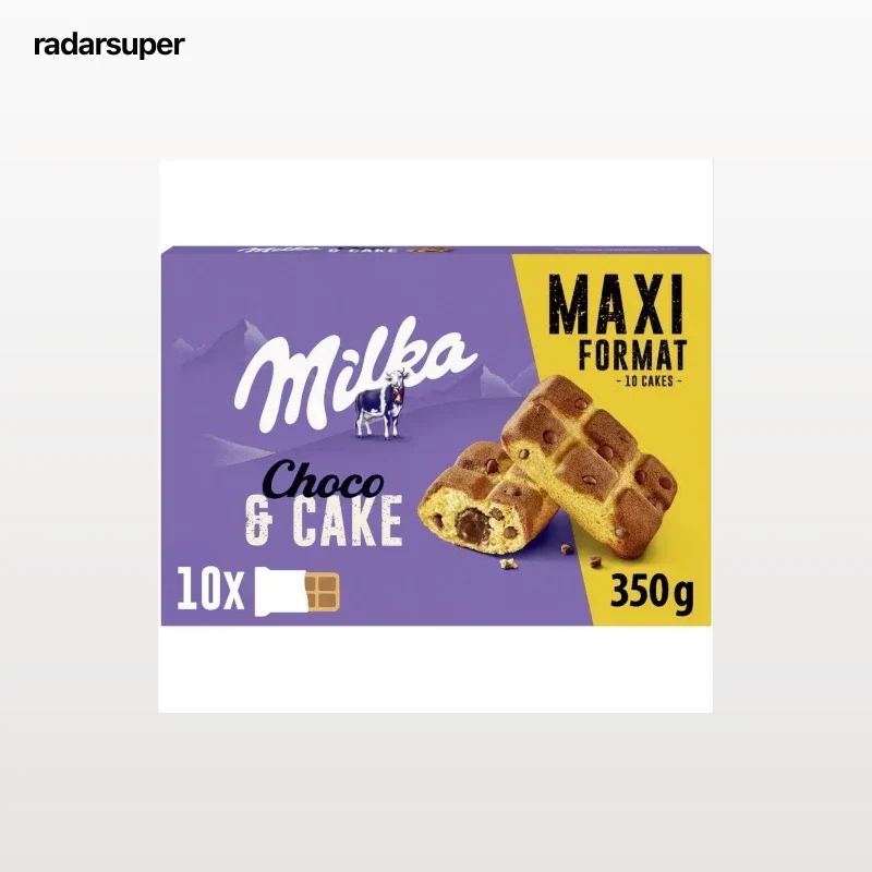Bizcocho con pepitas de chocolate con leche y relleno de chocolate Milka 350 g.