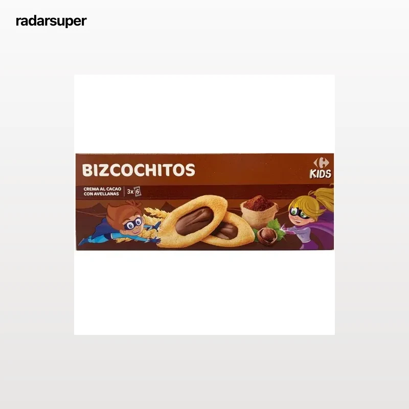 Bizcocho de crema de cacao con avellanas Carrefour Kids 120 g.