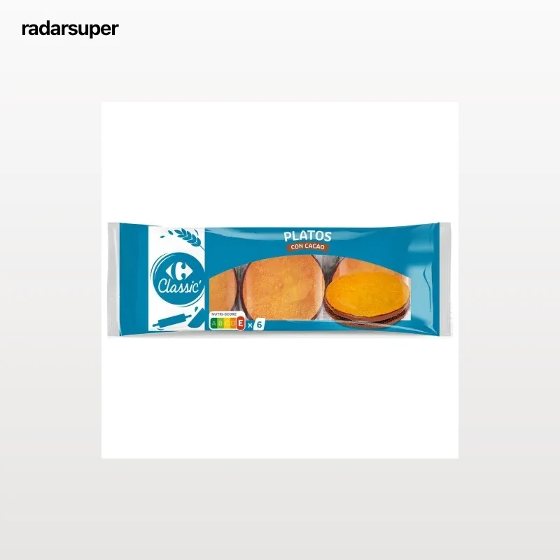Bizcocho platos con cacao Carrefour Classic 350 g.