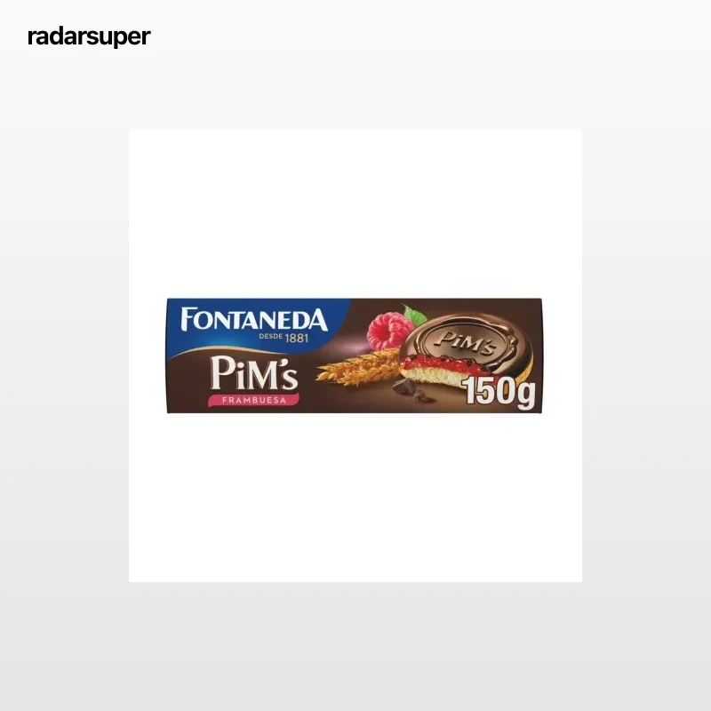 Bizcocho recubierto de frambuesa y chocolate Pims Fontaneda 150 g.