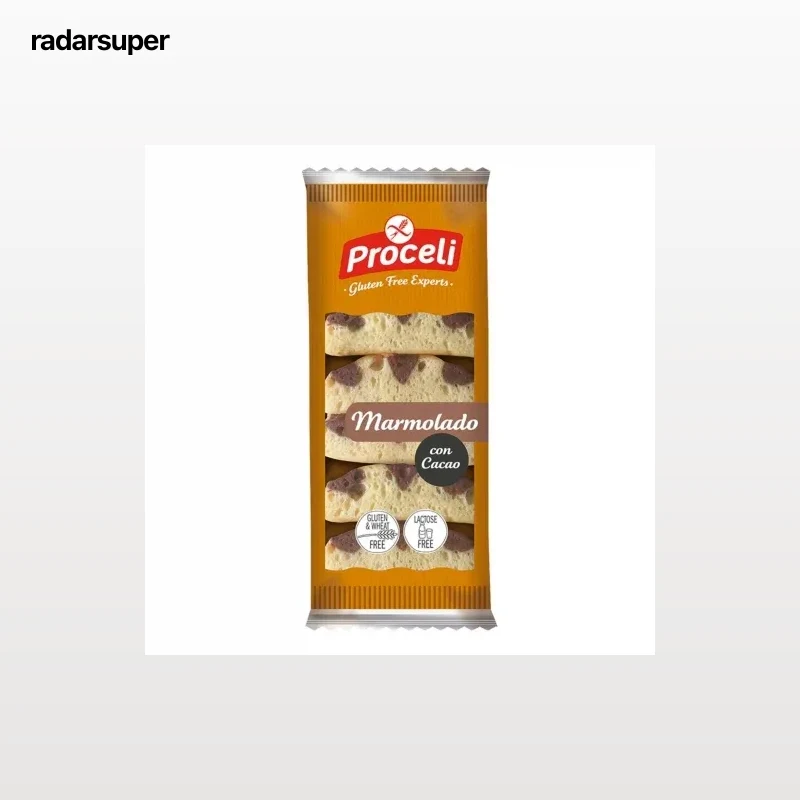 Bizcochos marmolados con cacao Proceli sin gluten y sin lactosa 180 g.