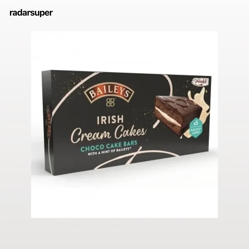 Bizcochos sabor cacao con relleno de leche aromatizada con Baileys y recubiertos de cacao Freddi 195 g.