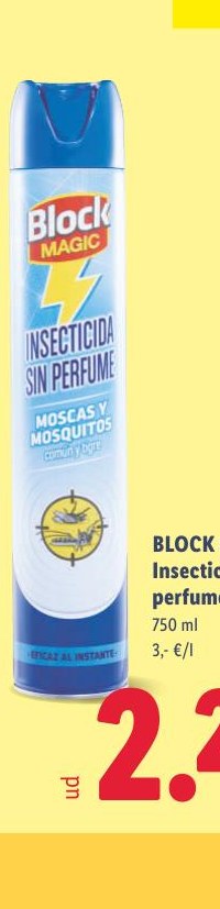 BLOCK MAGIC Insecticida sin perfume