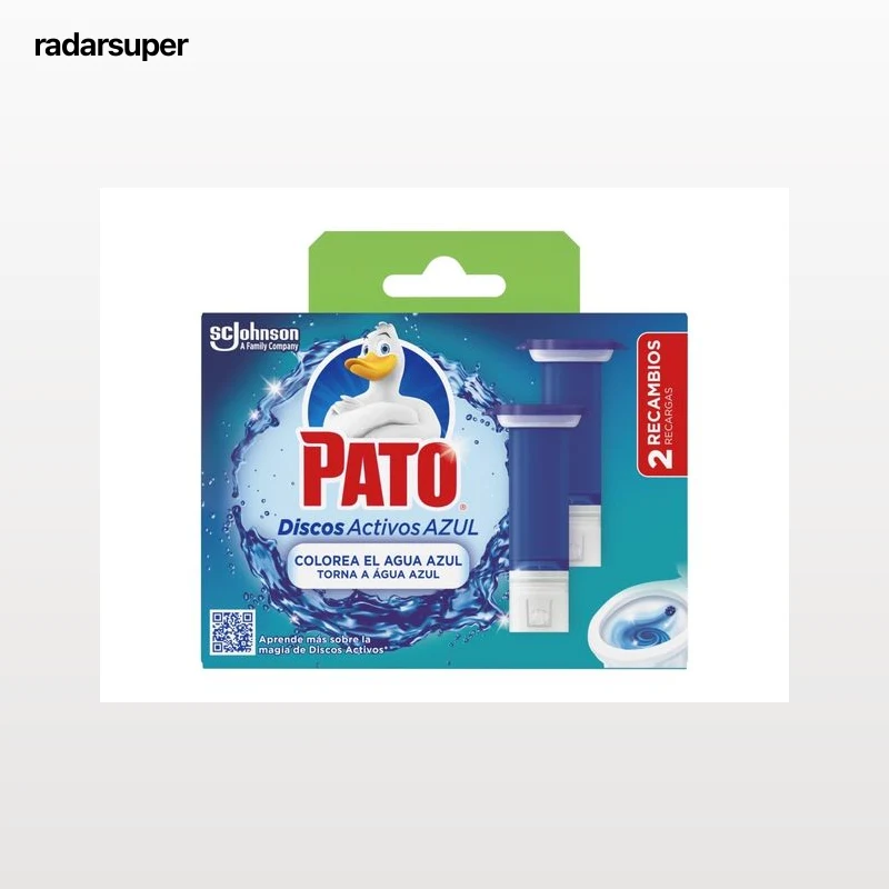 BLOCO SANITÁRIO DISCOS PATO RECARGA ÁGUA AZUL 2X36ML