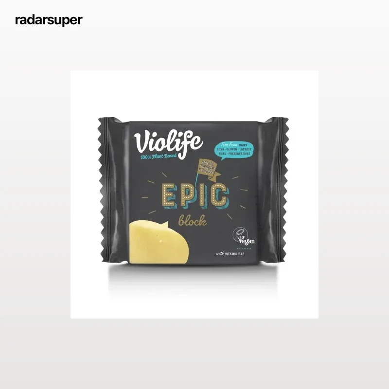 Bloque vegano sabor cheddar Epic Mature Violife sin gluten sin lactosa 200 g.