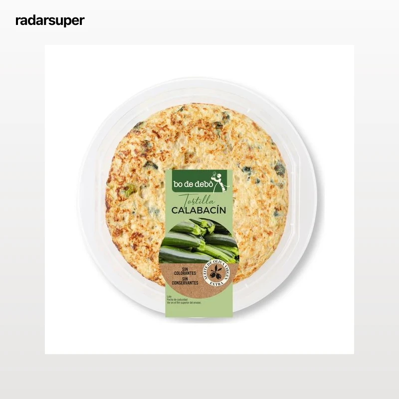 BO DE DEBÓ Tortilla fresca de calabacín, elaborada sin gluten y sin lactosa BO DE DEBÓ 335 g.