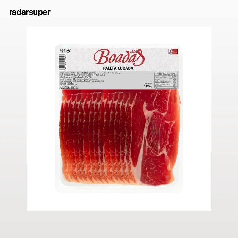 BOADAS Paleta curada cortada en lonchas conseparador BOADAS 180 g.