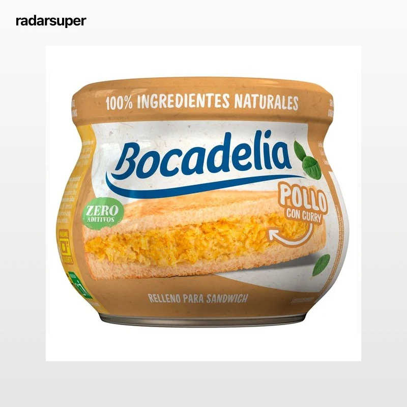 BOCADELIA Relleno sandwich sabor a pollo con curry 180 g.