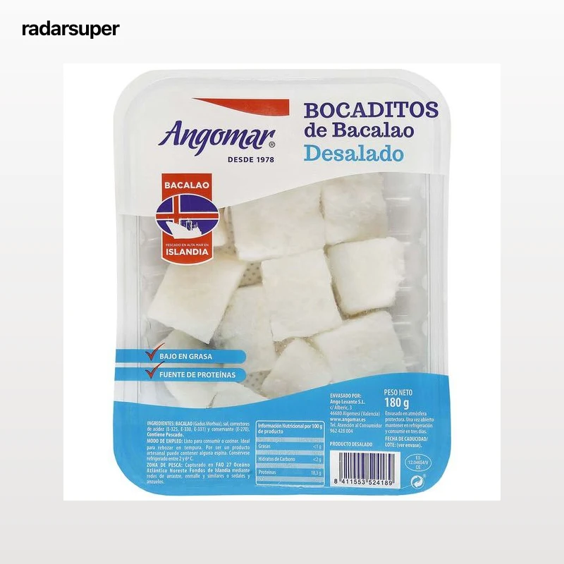 Bocaditos bacalao desalado Angomar 180g