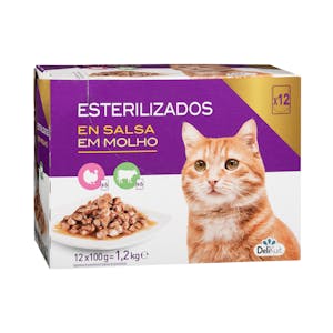 Bocaditos de carne en salsa gato adulto esterilizado Delikuit