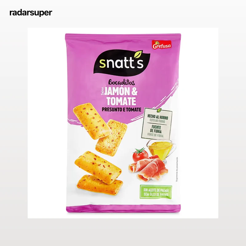 bocaditos sabor jamón y tomate Snatt's 110 g