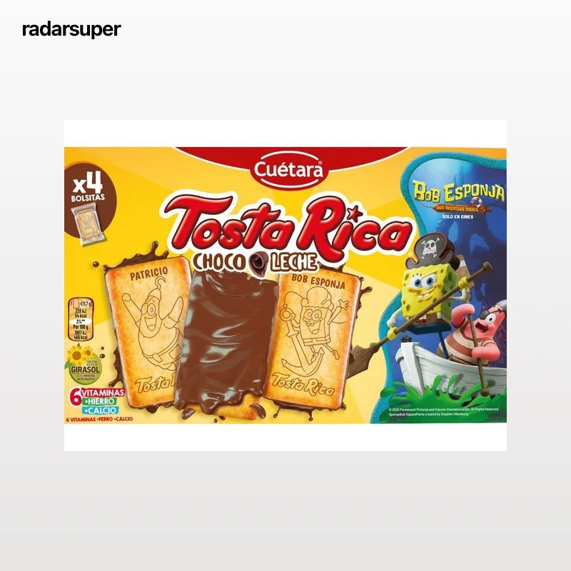 BOLACHA CUÉTARA TOSTA RICA CHOCO LEITE 140G