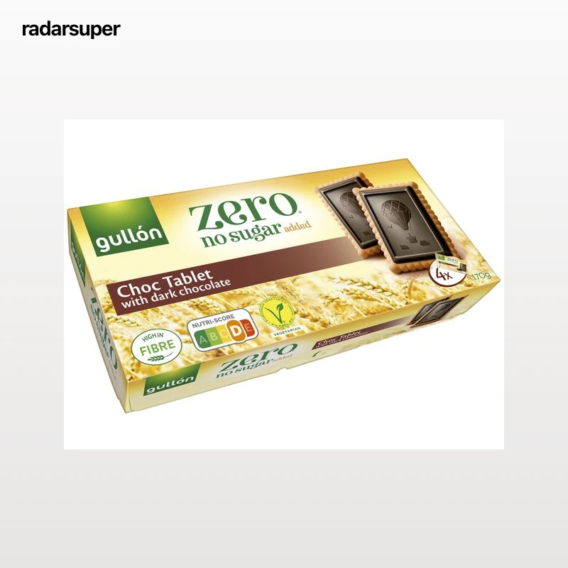 BOLACHA GULLON CHOCOLATE TABLET ZERO SEM AÇÚCAR ADICIONADO 150G