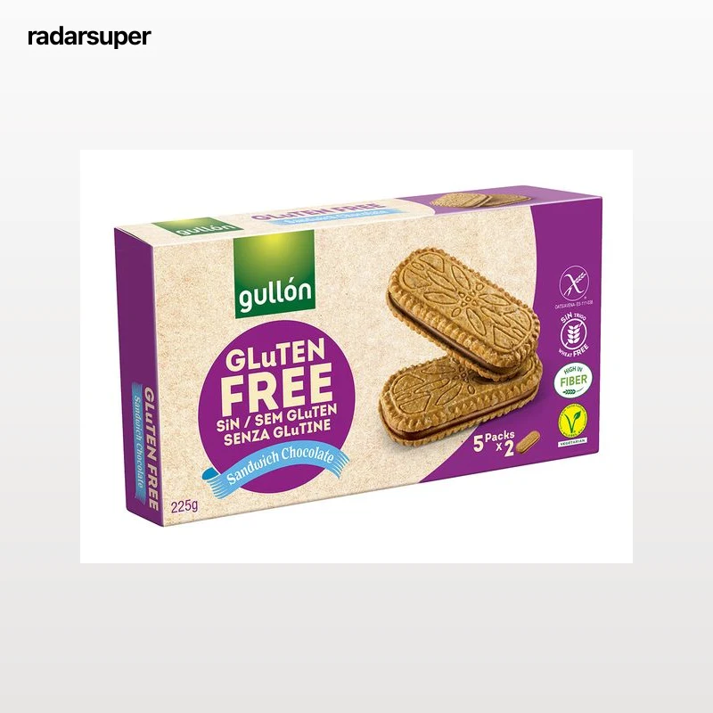 BOLACHA SANDWICH GULLON CHOCOLATE SEM GLUTEN 225G