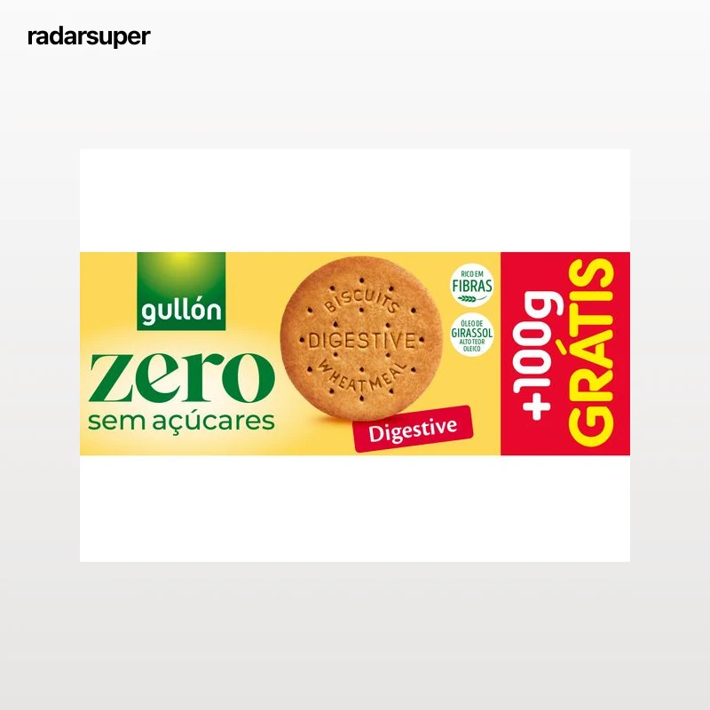BOLACHAS DIGESTIVAS GULLON ZERO +100G GRÁTIS 400G