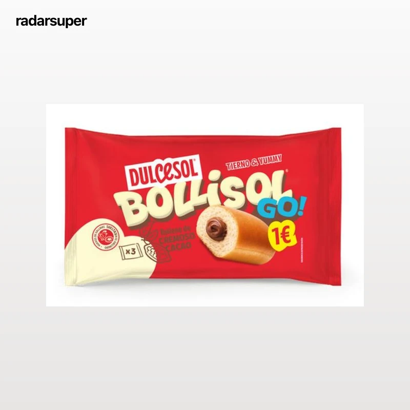 Bollisol Dulcesol bollería relleno de cremoso de cacao 3 unid
