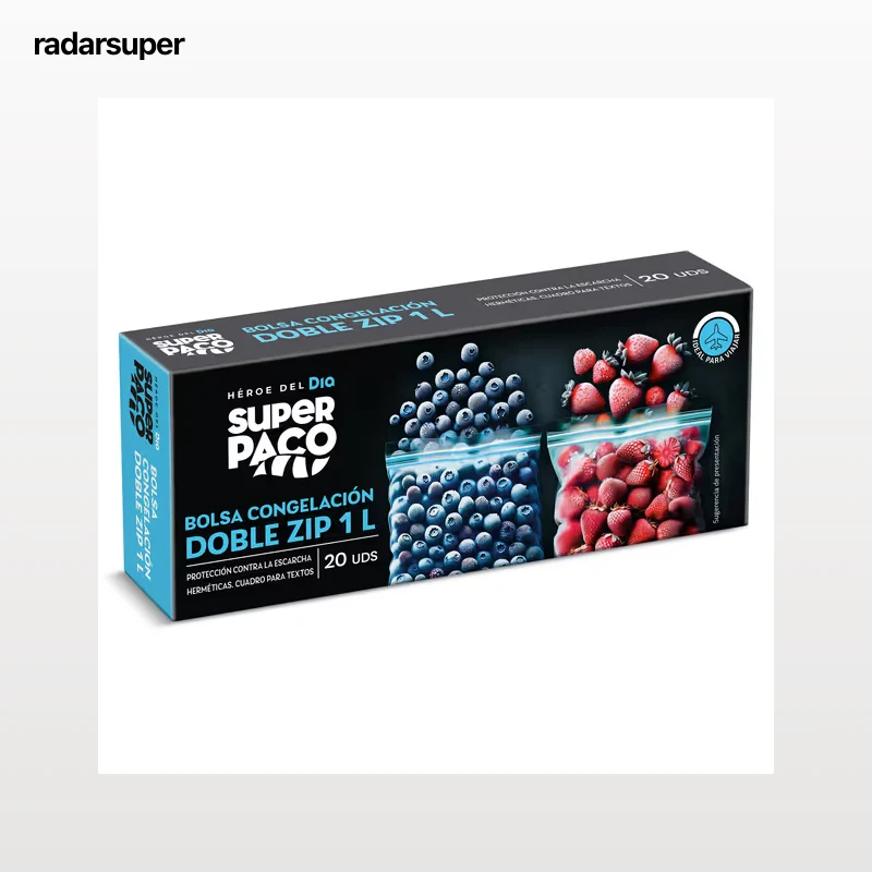 Bolsas de congelación doble zip 1 litro Dia Super Paco 20 unidades