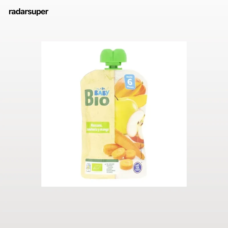 Bolsita de manzana, zanahoria y mango ecológica My Carrefour Baby Bio 100 g.