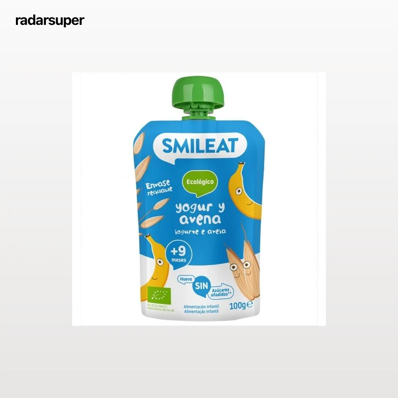 Bolsita de yogur y avena desde 12 meses ecológico Smileat 100 g.