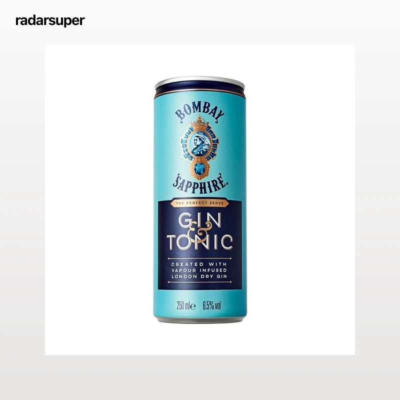 BOMBAY Combinado de Bombay Sapphire London Dry Gin con tónica BOMBAY Sapphire & tonica lata de 250 ml.