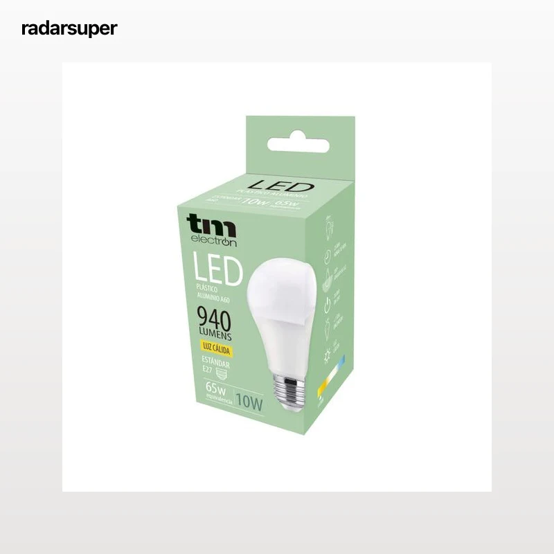 Bombilla Led esférica e27 plástico TM a60 10W cálida