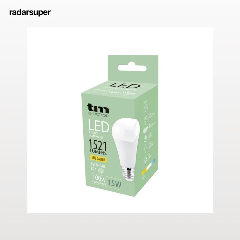 Bombilla Led esférica e27 plástico TM a65 15W cálida