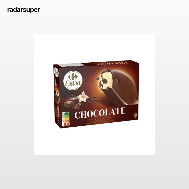 Bombón helado chocolate Carrefour Extra 4 ud.