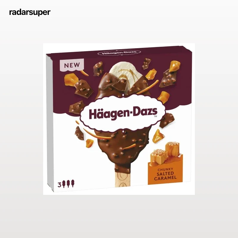 Bombón helado sabor vainilla y caramelo Häagen-Dazs sin gluten 3 ud.
