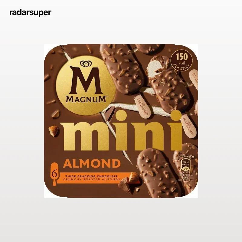 Bombón mini helado de vainilla Almond Magnum sin gluten 6 ud.