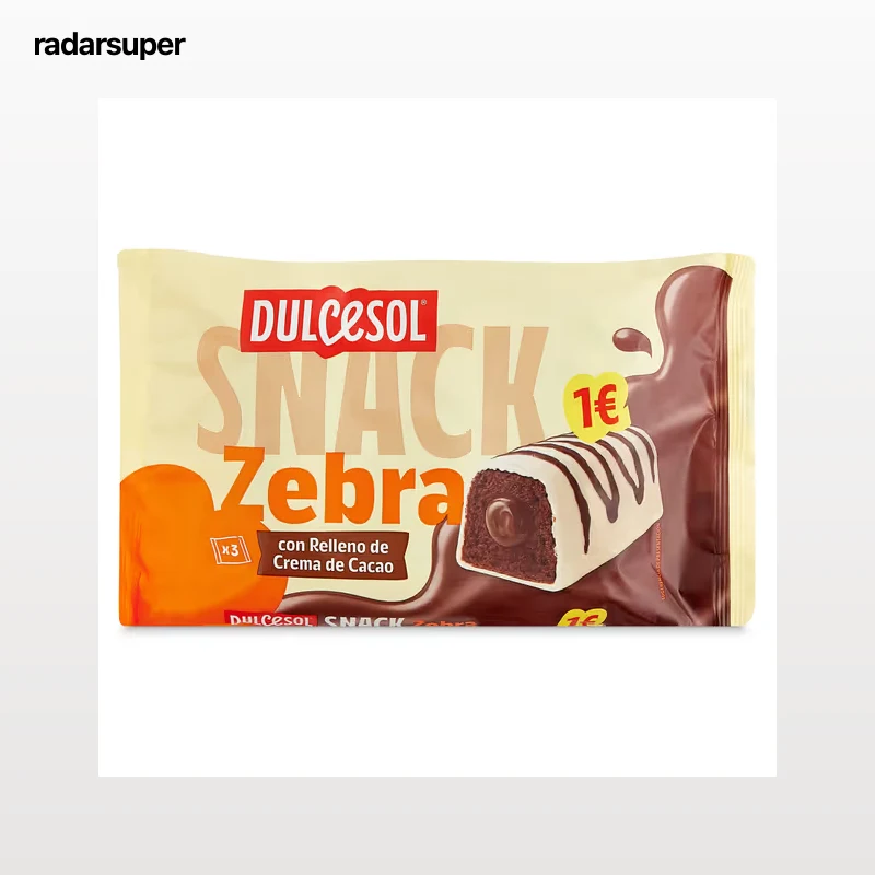 Bombón zebra relleno de cacao Dulcesol 120 g