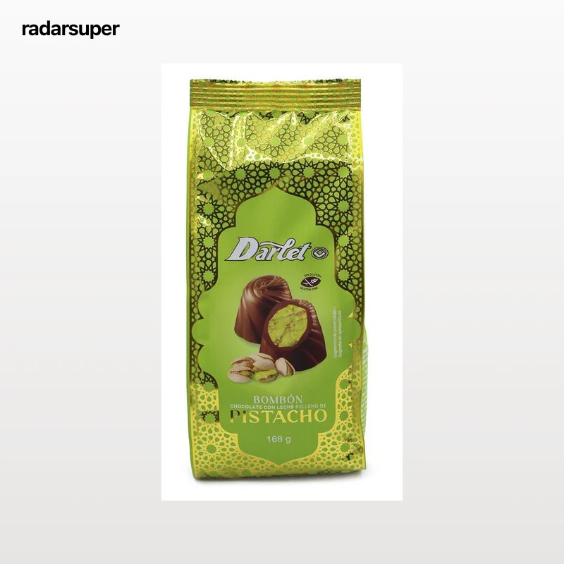 Bombones de chocolate con leche con relleno de pistacho crujiente Darlet 168g