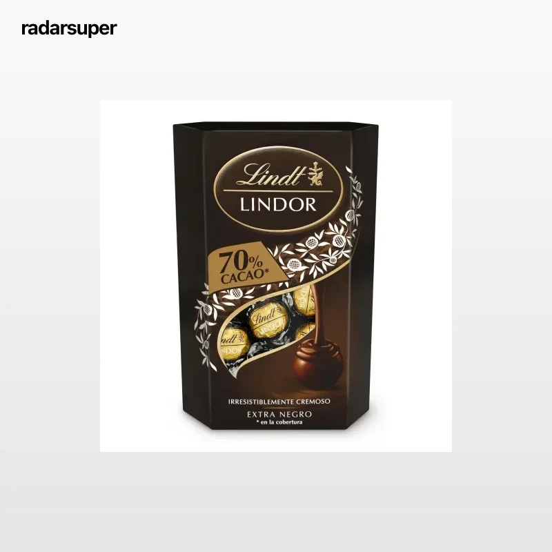 Bombones de chocolate extra negro 70% Lindt Lindor 200 g.